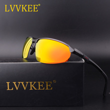 Мужские солнцезащитные очки LVVKEE, поляризационные солнцезащитные очки в алюминиево-магниевой оправе, UV400 2024 - купить недорого
