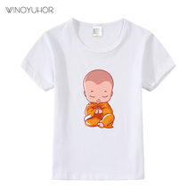Buddhism T-Shirt Children Cute Design Cartoon Buddha T Shirt Summer Short Sleeve Tshirt Baby Boys Girls Tees Tops 2024 - buy cheap