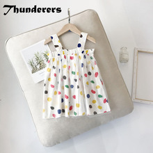 Thunderers Summer Kids Princess Dress For Girl Sleeveless Backless Printed Geometric Girl Party Dresses Casual Child Clothes 2024 - buy cheap
