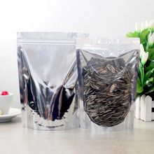 0.2mm Translucent Aluminium Foil Zip Lock Custom Size Pouches Silver Metallic Aluminum And Realabsele Plastic Front Clear Bags 2024 - buy cheap