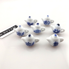Fashion antique teapot ceramic pendants, antique Chinese teapot ceramic charms, blue-white porcelain style ceramic charms 2024 - buy cheap