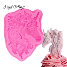3D Unicorn Silicone Mold Cupcake Topper Decoration Fondant DIY Party Cake Decorating Tool Candy Gumpaste dessert tools F1326 2024 - buy cheap