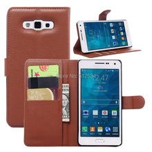 200pcs/lot free shipping Lychee wallet leather cover case stand with card holder for samsung galaxy A7 A700 A7000 2024 - buy cheap