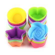 Novas formas reutilizáveis de silicone para bolos, copos para muffin e cupcake, antiaderente e resistente ao calor 2024 - compre barato