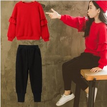 Conjunto de roupa moletom e calças para meninas adolescentes 12 13 14 outono primavera conjunto de esportes para meninas 2021 2024 - compre barato