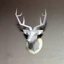 Cabeza de antílope Vintage para decoración del hogar, accesorios hechos a mano de papel de 40cm, decoración abstracta de pared de habitación, estatuas de cabeza de ciervo 2024 - compra barato