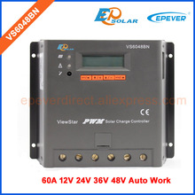 Controlador de carga solar VS6048BN, PWM, EPsolar, EPEVER, 12v, 24v, 36v, 48v, pantalla LCD, 60A, 60amp 2024 - compra barato