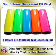 Combinación de película de vinilo de transferencia de calor fluorescente de PU, 0,5 m x 1m x 5 colores 2024 - compra barato