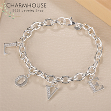 Pure 925 Silver Bracelets for Women LOVE Letter Charm Bracelet & Bangles Wristband Pulseira Femme Wedding Bridal Jewelry Bijoux 2024 - buy cheap
