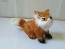 about 12x7cm simulation fox hard model prop polyethylene&furs squatting fox handicraft toy decoration gift s1591 2024 - buy cheap