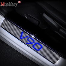 Car-Styling 4Pcs For VOLVO V90 Car Door Sill Protectors Scuff Plate Door Threshold Plate Stickers 4D Carbon Fiber Vinyl Sticker 2024 - buy cheap