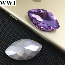 violet Color Navette Fancy Stone Horse Eye Glass Crystal For Jewelry Making3x6mm4x8mm5x10mm 7x15mm9x18mm,13x27mm,17x32mm 2024 - buy cheap