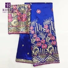 2018 Высококачественная дизайнерская ткань с блестками George с блузкой, африканские нигерийские Свадебные благородные кружева, цветочная ткань 2024 - купить недорого