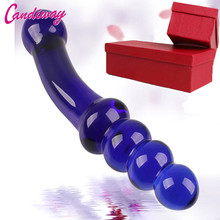 Glass Anal Beads Toys Dildo Blue EROTIC Penis Crystal Butt Plug Prostate Massager G-spot Masturbation Sex toys for Women men 2024 - buy cheap