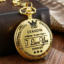 Reloj de bolsillo para mi familia, regalo para abuelo, regalo de cumpleaños para niños, cadena de relojes Fob, regalo de cumpleaños y graduación 2024 - compra barato