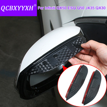 Стайлинг автомобиля зеркало заднего вида дождевик наклейка тени непромокаемые Лезвия Крышка для Infiniti QX50 ESQ Q50 JX35 QX30 2024 - купить недорого