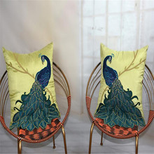 Free Shipping Classical Peacock Throw Pillow With Inner 45x45cm 18Inch Embroidery Stain Cushion Chair Mat  Bloster Home Decorate 2024 - buy cheap