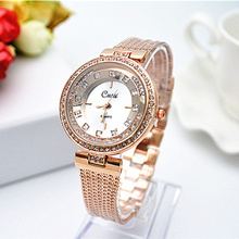 CUSSI-Reloj de pulsera de oro rosa para Mujer, relojes de lujo con diamantes 2024 - compra barato