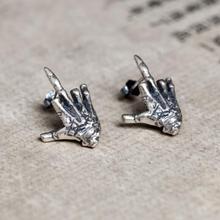 New Cool Real Antique 925 Sterling Silver Stud Earrings Skull Hand Bone Personality Gothic Punk Rock Jewelry Creative Gifts 2024 - buy cheap