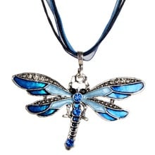 MINHIN-collar de moda para mujer, colgante de libélula, collares llamativos, collar de cadena de cuerda Vintage 2024 - compra barato