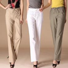 New summer-autumn women's casual trousers Ladies slim loose linen pant Plus size S-4XL 2024 - buy cheap