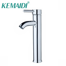 KEMAIDI High Slim Chrome Single Handle Deck Mounted Basin Mixer Tap Brass Bathroom Basin Faucet Tap Mixer Single Handle 2024 - buy cheap