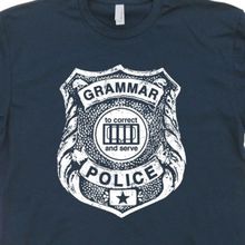 Camiseta com gola em o para professores, camiseta legal de gramática, polícia, colegial, engraçada, corpo e professor 2024 - compre barato