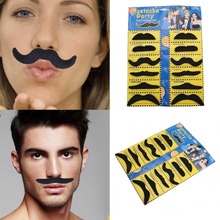 12Pcs Funny Fake Mustache Sticker Pirate Party Decoration Halloween Cosplay Moustache Party Fake Beard Whisker Kids Adult Black 2024 - buy cheap