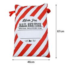 50 pcs/lot free shipping Striped Envelop red drawstring canvas santa sack vintage Christmas gift bags santa bag 2024 - buy cheap