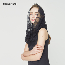 White black Lace design fashion women Neck Rings scarf Traditional Mantilla for Church Headcovering HeadWrap 2024 - buy cheap