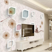 Decorative wallpaper 3d dandelion European pattern TV background wall 2024 - buy cheap