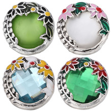 10pcs/lot New Snap Button Jewelry Hollow Box Flower Metal Snap Buttons Fit 18mm Snap Bracelet Bangles Women DIY Snap Jewelry 2024 - buy cheap