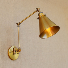 Copper Retro Loft Vintage Wall Lamp Adjustable Long Swing Arm Wall Light Industrial Wall Sconces Arandelas Lamparas De Pared 2024 - buy cheap