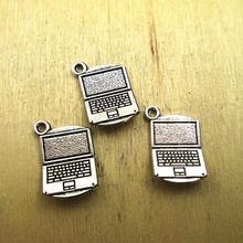 15pcs-- 14x21mm-Laptop charms3 D Laptop Computer pendatns charms  DIY necklace/ bracelets  charms antique silver tone 2024 - buy cheap