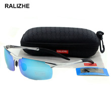RALIZHE Mens Polaroid Polarized Sunglasses Aluminum Magnesium Sport Retro Rectangle Sun Glasses Light Blue Mirror Driving UV400 2024 - buy cheap