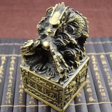 bronze vents, antiques, pure copper, Fengshui ornaments, collection of dragon seals statue 2024 - buy cheap