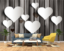 Beibehang-papel tapiz personalizado 3D en forma de corazón, grano de madera, Fondo de TV, pared, sala de estar, dormitorio, pintura decorativa, papel tapiz 3d 2024 - compra barato