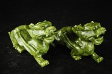 A Pair of Elaborate Chinese jade kirin feng shui auspicious statue, to ward off bad luck 2024 - buy cheap