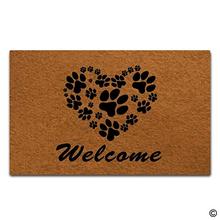 Funny Floor Mat Heart Shaped Paws Welcome Door Mat with Non Slip Rubber Backing Decorative Indoor Outdoor Door Mat 18 by 30 Inch 2024 - buy cheap