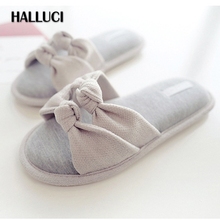 Casual Bowknot house slippers for women shoes classic zapatos mujer Bedroom non-slip wood floor Slippers women slides shoes 2024 - buy cheap