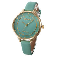 Женские повседневные часы Geneva, женские часы relogio feminino, кожаный браслет, модные женские кварцевые часы, аналоговые часы, новинка B50 2024 - купить недорого