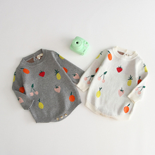 Full fruit embroidery long sleeve romper newborn baby girls and boys knitted jumpsuit infant kids overalls children pajamas suit 2024 - buy cheap