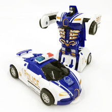 2 In 1 Police toy Car  Pull back Bump Deformation Robot Vehicle Model Driving Sports Cars Boys Toys Gift 2024 - buy cheap