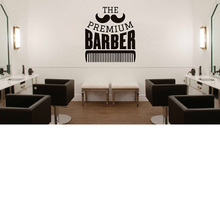Pegatinas de pared de Peine de barbería, pegatinas de vinilo desmontables con logotipo de barbería, pegatinas de ventana, pegatinas de pared de peluquería G169 2024 - compra barato