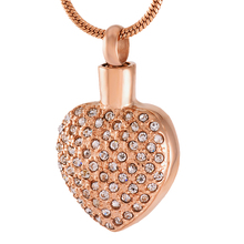 IJD8553 Stainless Steel Sparkling Heart Cremation Necklace Urn Memorial Keepsake Pendant for Ashes Jewelry 2024 - buy cheap