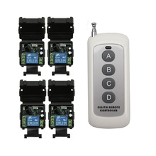 Mini interruptor de controle remoto sem fio, dc 12 v 1ch 4 peças 35mm * 32mm * 17mm receptor e 1 peça transmissor 500m 2024 - compre barato
