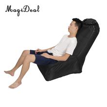 MagiDeal-tumbona hinchable para playa y Camping, almohada para espalda, silla, cama de aire, sofá perezoso negro 2024 - compra barato