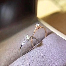 Женское кольцо с фианитом, розовое золото, серебро, 2019 2024 - купить недорого