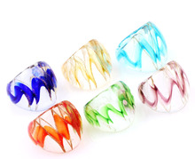 Wholesale Lot 12Pcs Summer Style Murano Glass Lampwork Ring Birthday Men Women Wedding Party Valentine Gift Fashion Jewelry FREE 2024 - buy cheap