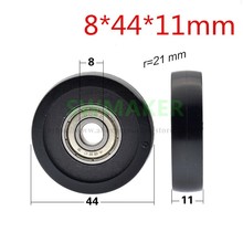 1pcs 8*44*11mm 608 rubber-coated TPU PU bearing pulley mechanical roller hard rubber guide wheel, silent wear resistance 2024 - buy cheap